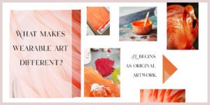 Read more about the article Wearable Art “Orange Feathers” – Perfect Gift for Any Art Lover