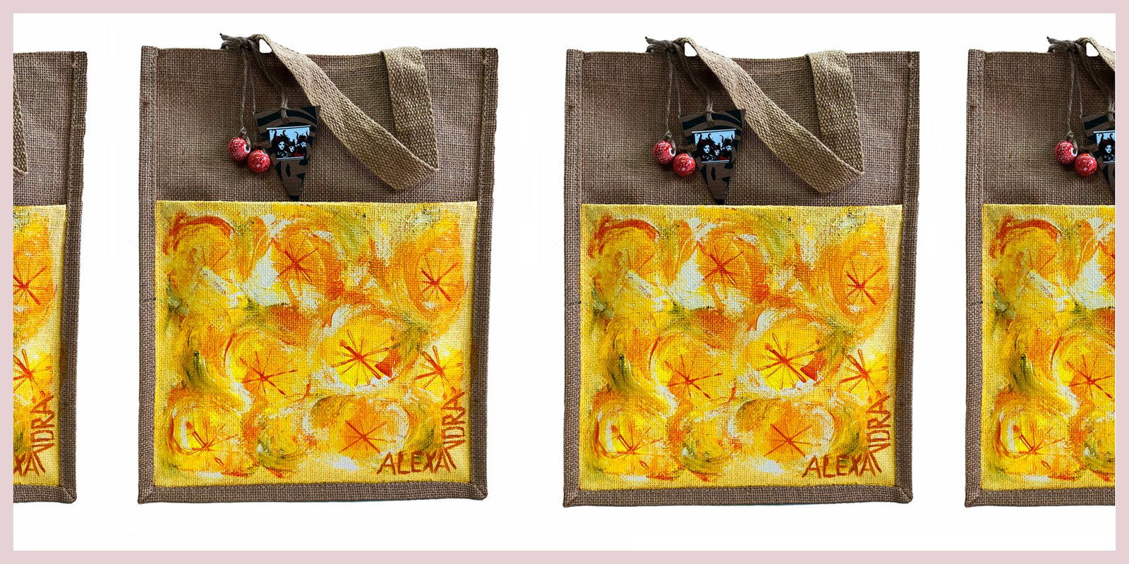 You are currently viewing Original Acrylic Painting on Burlap Tote Bag